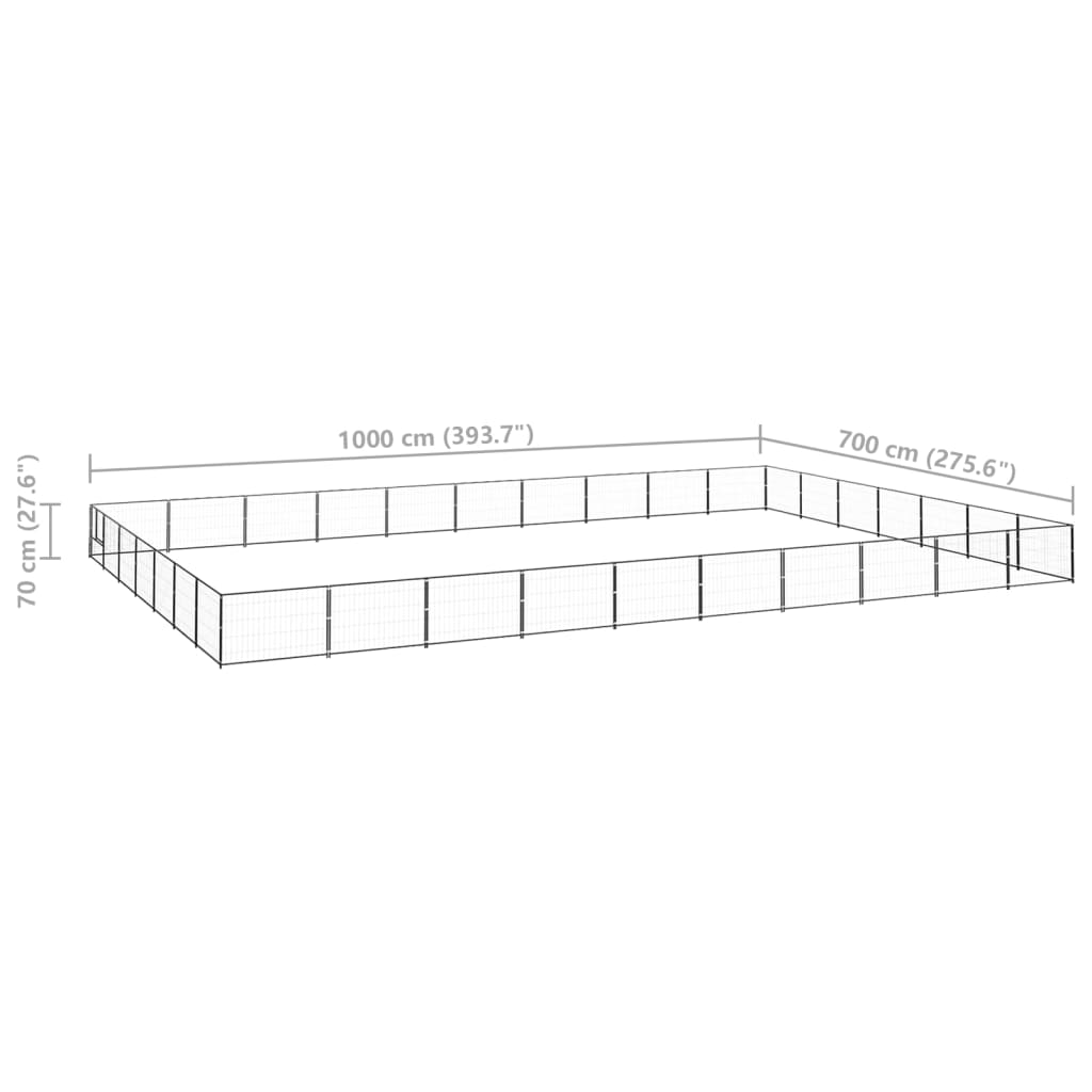 Hondenkennel 70 m² staal zwart is nu te koop bij PeponiXL, paradijselijk wonen!