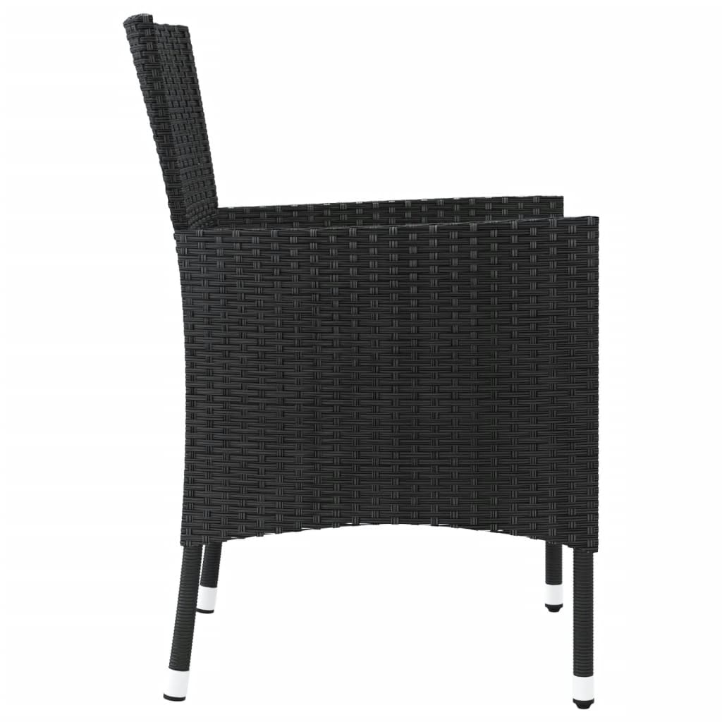 Tuinstoelen 4 st met kussens poly rattan zwart is nu te koop bij PeponiXL, paradijselijk wonen!