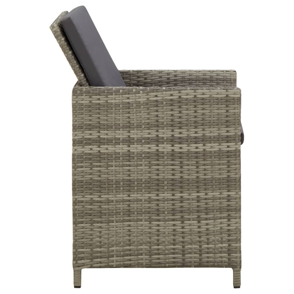 Tuinstoelen 4 st met kussens poly rattan grijs is nu te koop bij PeponiXL, paradijselijk wonen!
