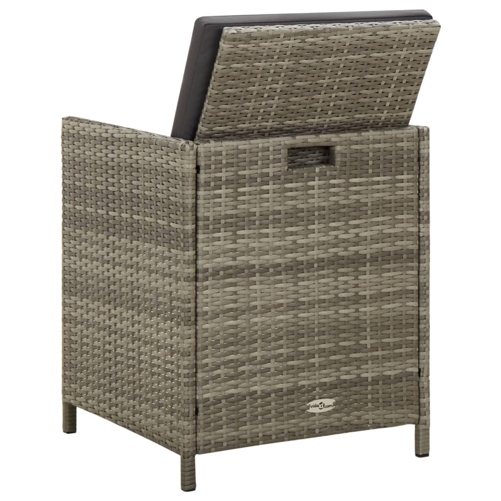 Tuinstoelen 4 st met kussens poly rattan grijs is nu te koop bij PeponiXL, paradijselijk wonen!