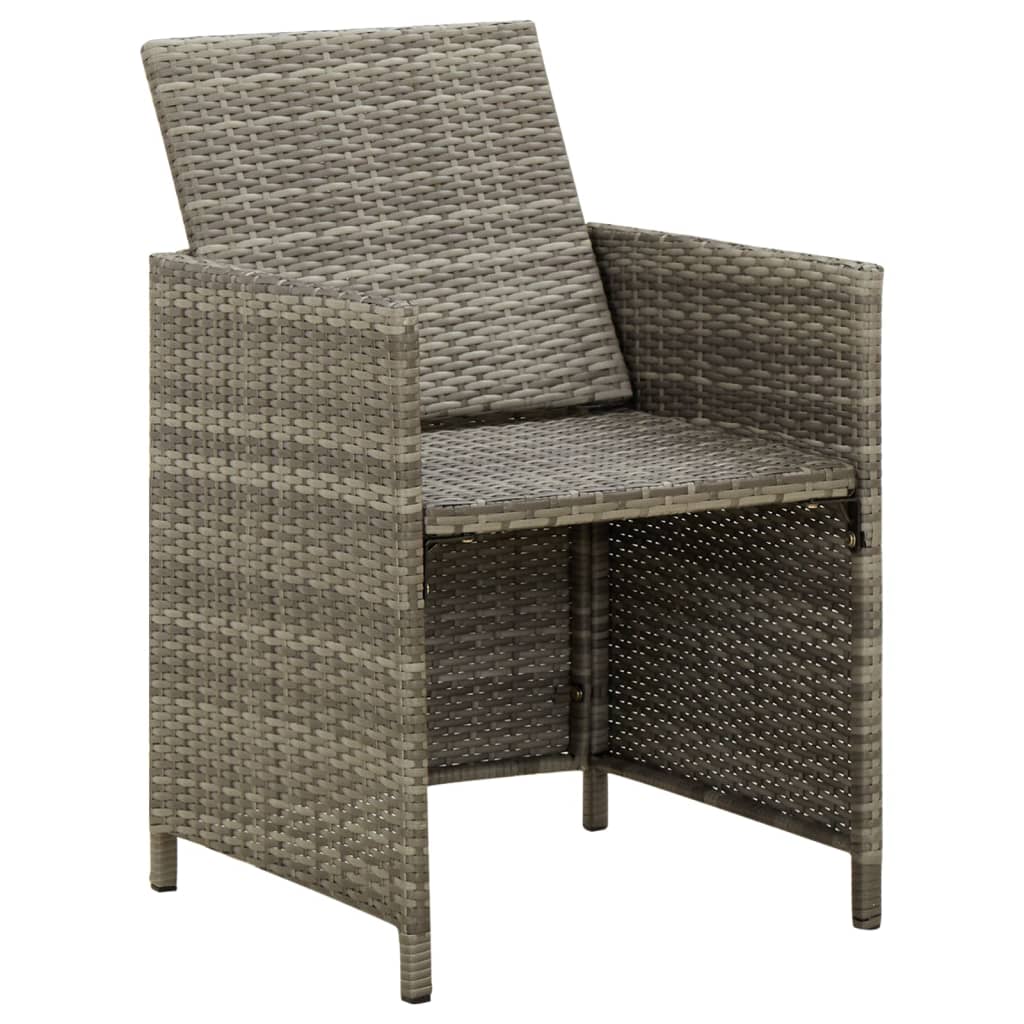 Tuinstoelen 4 st met kussens poly rattan grijs is nu te koop bij PeponiXL, paradijselijk wonen!