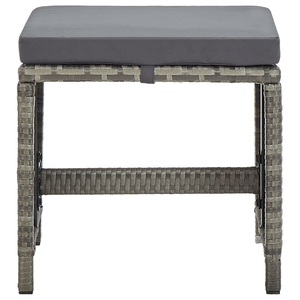 Tuinkrukken 4 st met kussens poly rattan grijs is nu te koop bij PeponiXL, paradijselijk wonen!