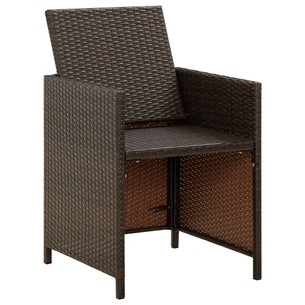 Tuinstoelen 4 st met kussens poly rattan bruin is nu te koop bij PeponiXL, paradijselijk wonen!