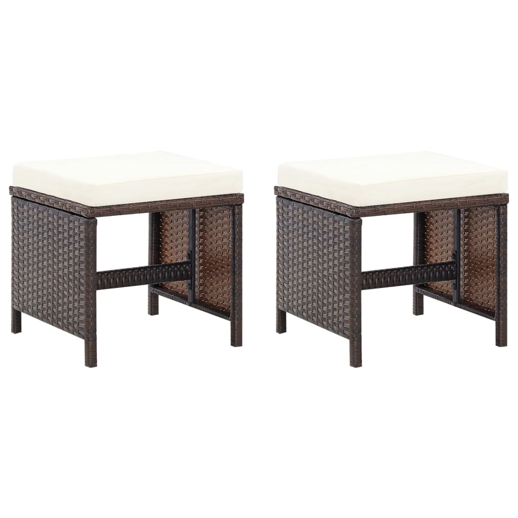 4-delige Tuinstoelen- en voetenbankenset poly rattan bruin is nu te koop bij PeponiXL, paradijselijk wonen!