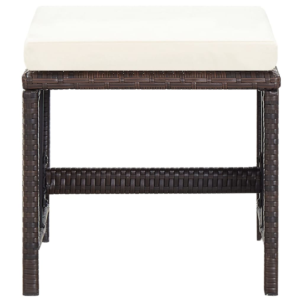 4-delige Tuinstoelen- en voetenbankenset poly rattan bruin is nu te koop bij PeponiXL, paradijselijk wonen!