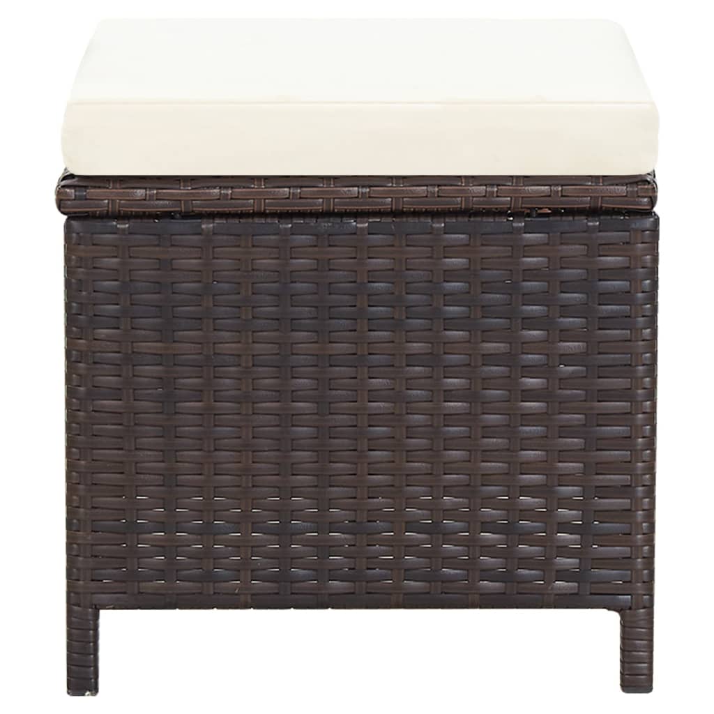 4-delige Tuinstoelen- en voetenbankenset poly rattan bruin is nu te koop bij PeponiXL, paradijselijk wonen!