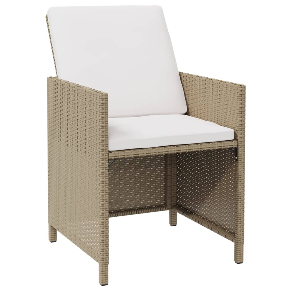 Tuinstoelen 2 st met voetenbanken poly rattan beige is nu te koop bij PeponiXL, paradijselijk wonen!