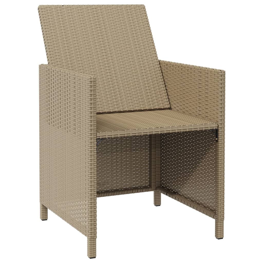 Tuinstoelen 2 st met voetenbanken poly rattan beige is nu te koop bij PeponiXL, paradijselijk wonen!