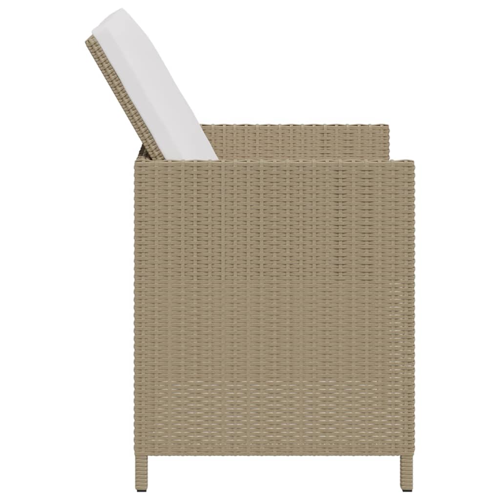 Tuinstoelen 2 st met voetenbanken poly rattan beige is nu te koop bij PeponiXL, paradijselijk wonen!