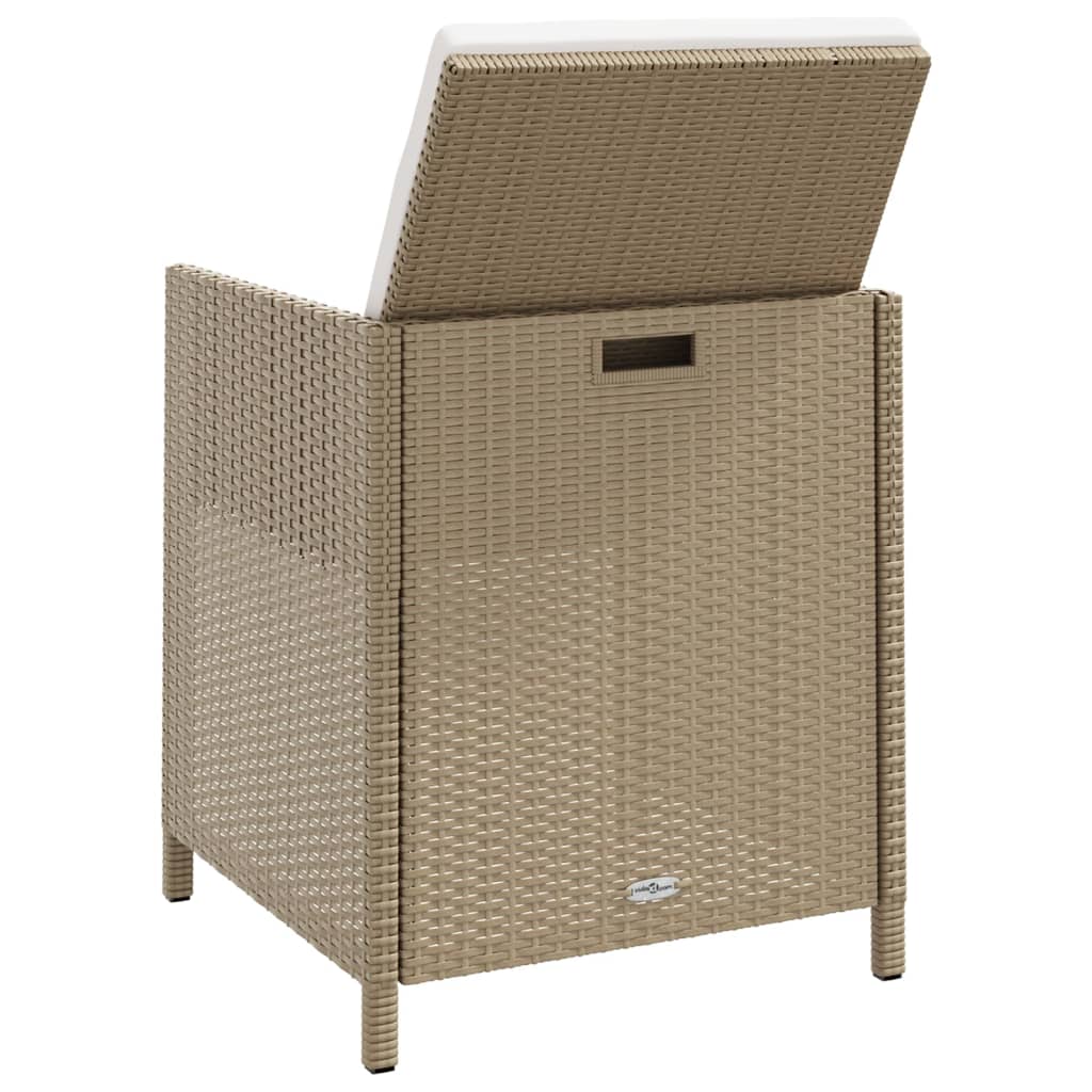 Tuinstoelen 2 st met voetenbanken poly rattan beige is nu te koop bij PeponiXL, paradijselijk wonen!