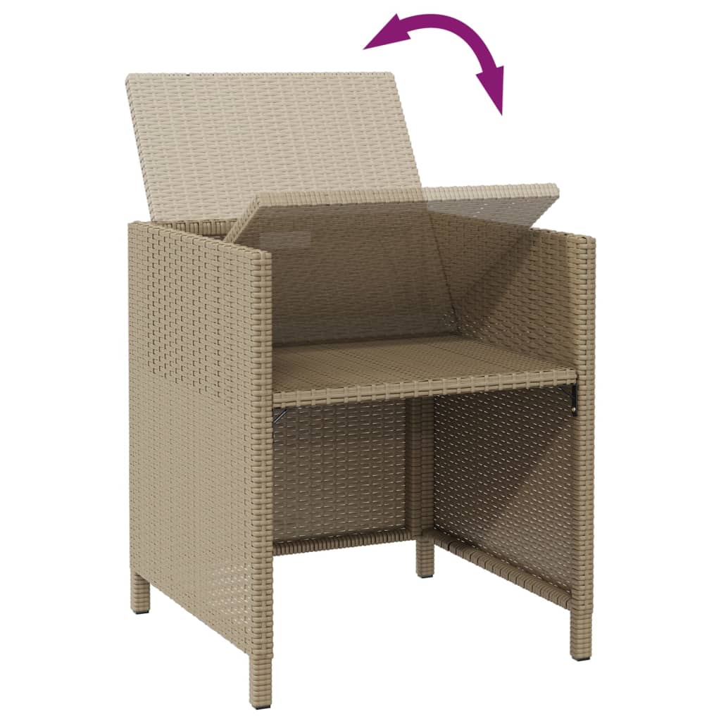 Tuinstoelen 2 st met voetenbanken poly rattan beige is nu te koop bij PeponiXL, paradijselijk wonen!