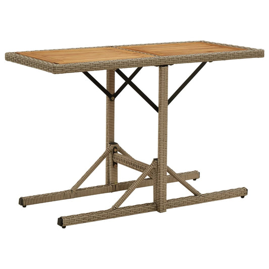 Tuintafel massief acaciahout en poly rattan beige is nu te koop bij PeponiXL, paradijselijk wonen!