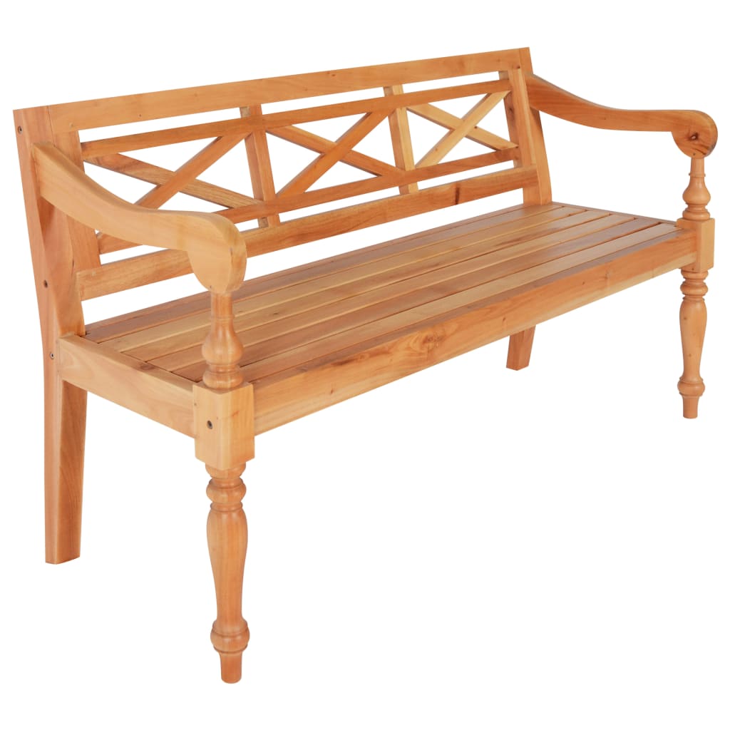 Bank Batavia 123 cm massief mahoniehout lichtbruin is nu te koop bij PeponiXL, paradijselijk wonen!