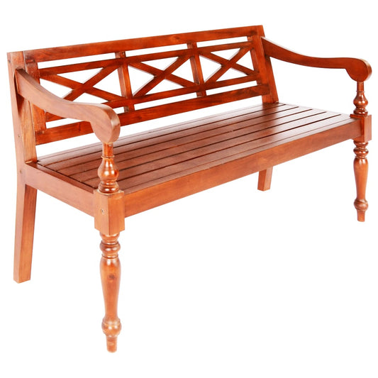 Bank Batavia 123 cm massief mahoniehout donkerbruin is nu te koop bij PeponiXL, paradijselijk wonen!