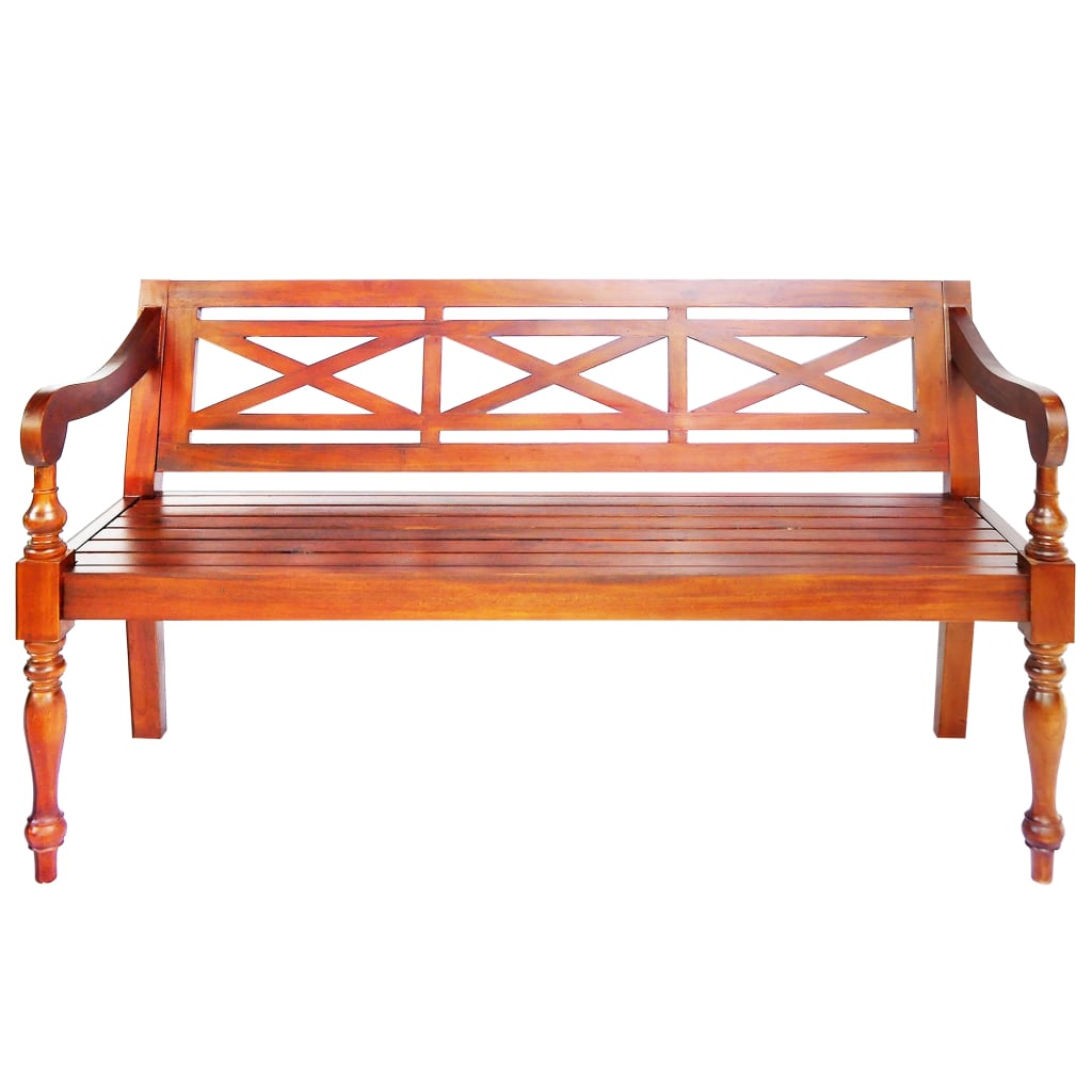 Bank Batavia 123 cm massief mahoniehout donkerbruin is nu te koop bij PeponiXL, paradijselijk wonen!