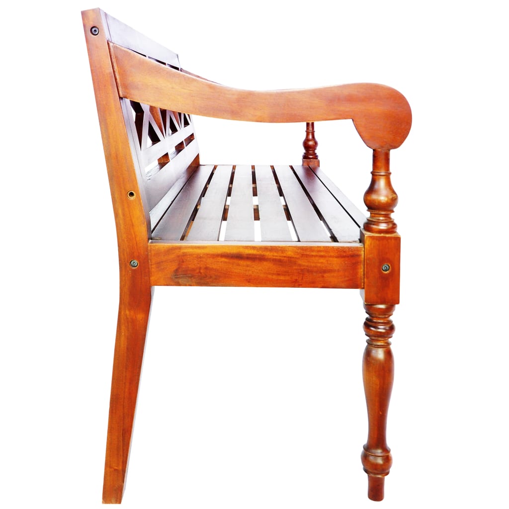 Bank Batavia 123 cm massief mahoniehout donkerbruin is nu te koop bij PeponiXL, paradijselijk wonen!
