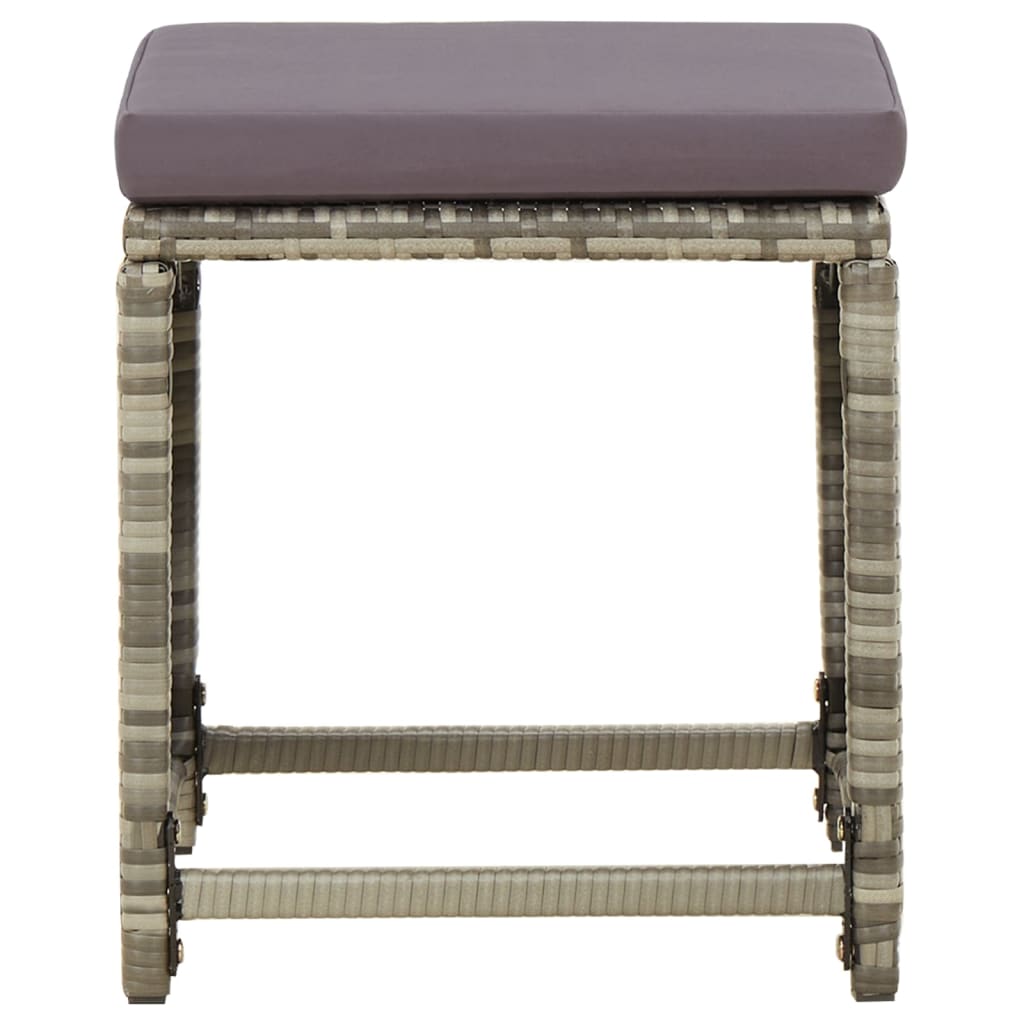 Tuinkrukken 4 st met kussens poly rattan grijs is nu te koop bij PeponiXL, paradijselijk wonen!