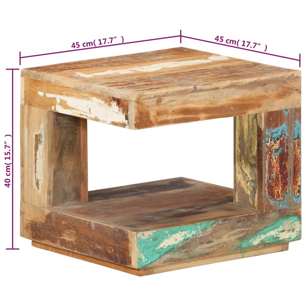 Salontafel 45x45x40 cm massief gerecycled hout is nu te koop bij PeponiXL, paradijselijk wonen!