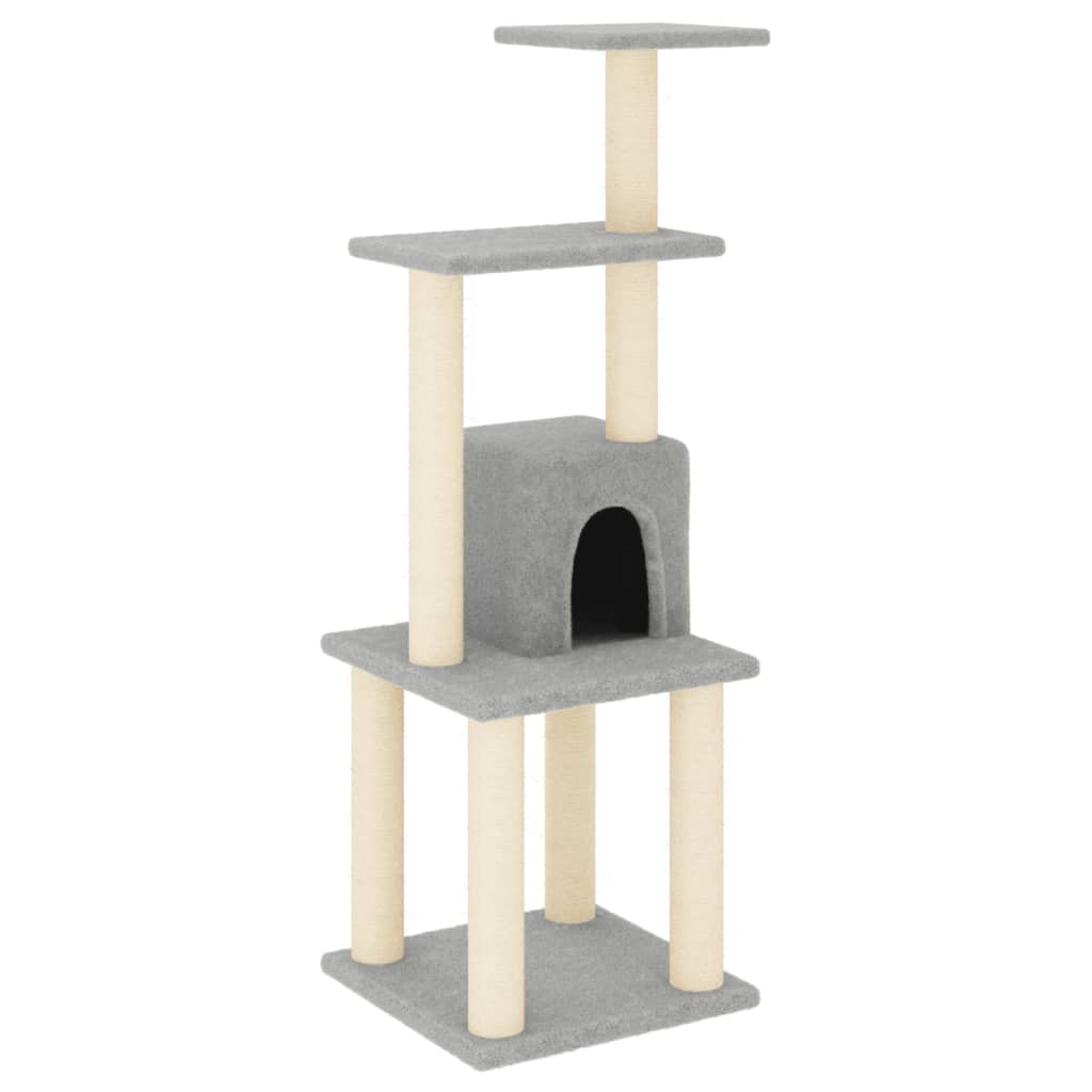 Kattenkrabpaal met sisal krabpalen 105 cm lichtgrijs is nu te koop bij PeponiXL, paradijselijk wonen!