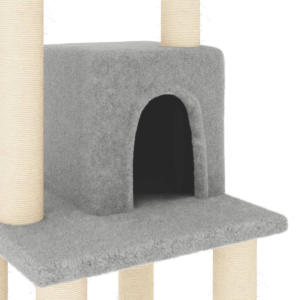 Kattenkrabpaal met sisal krabpalen 105 cm lichtgrijs is nu te koop bij PeponiXL, paradijselijk wonen!