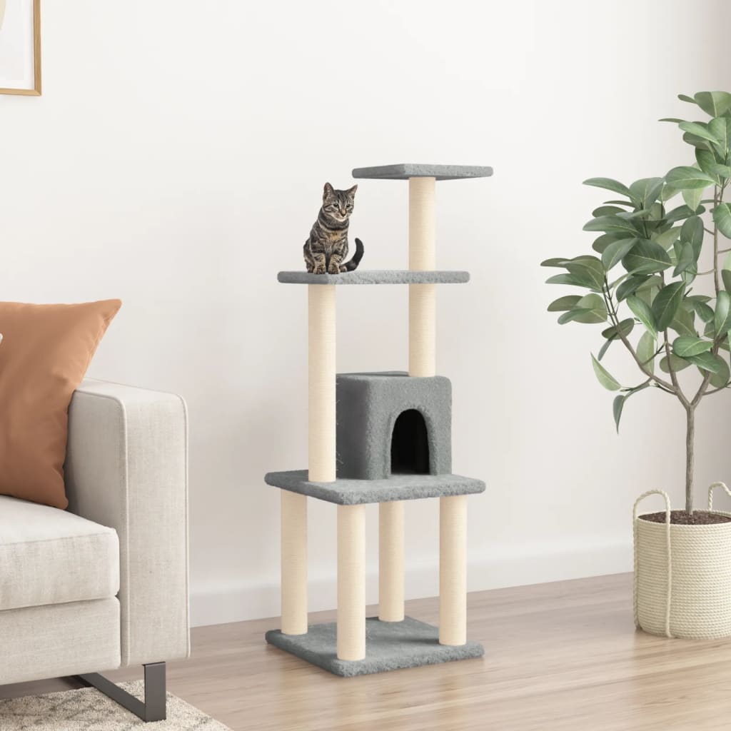 Kattenkrabpaal met sisal krabpalen 105 cm lichtgrijs is nu te koop bij PeponiXL, paradijselijk wonen!