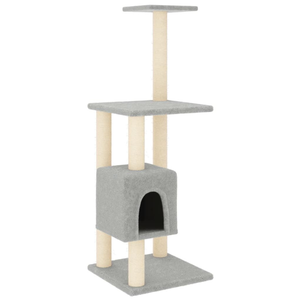 Kattenkrabpaal met sisal krabpalen 104 cm lichtgrijs is nu te koop bij PeponiXL, paradijselijk wonen!