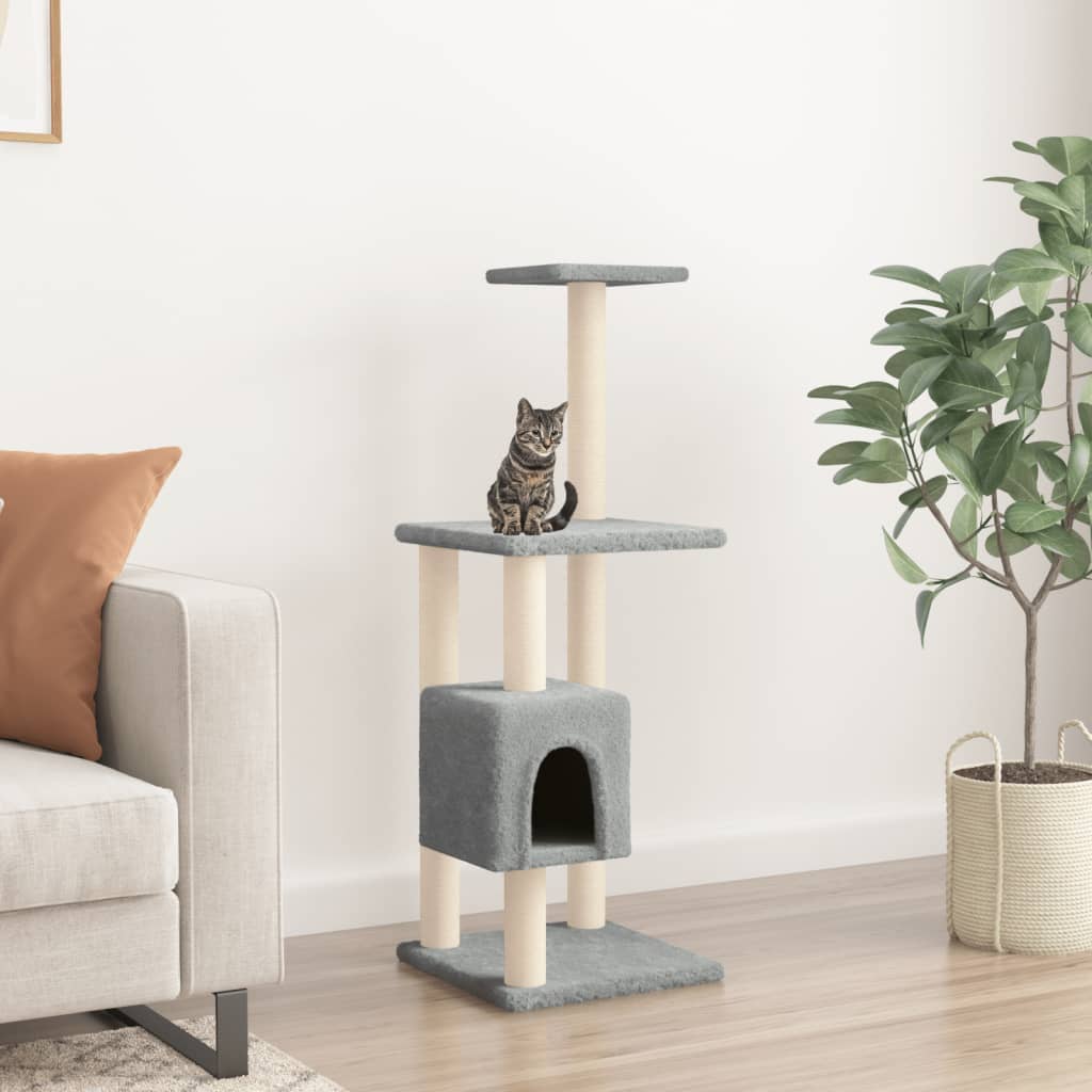 Kattenkrabpaal met sisal krabpalen 104 cm lichtgrijs is nu te koop bij PeponiXL, paradijselijk wonen!