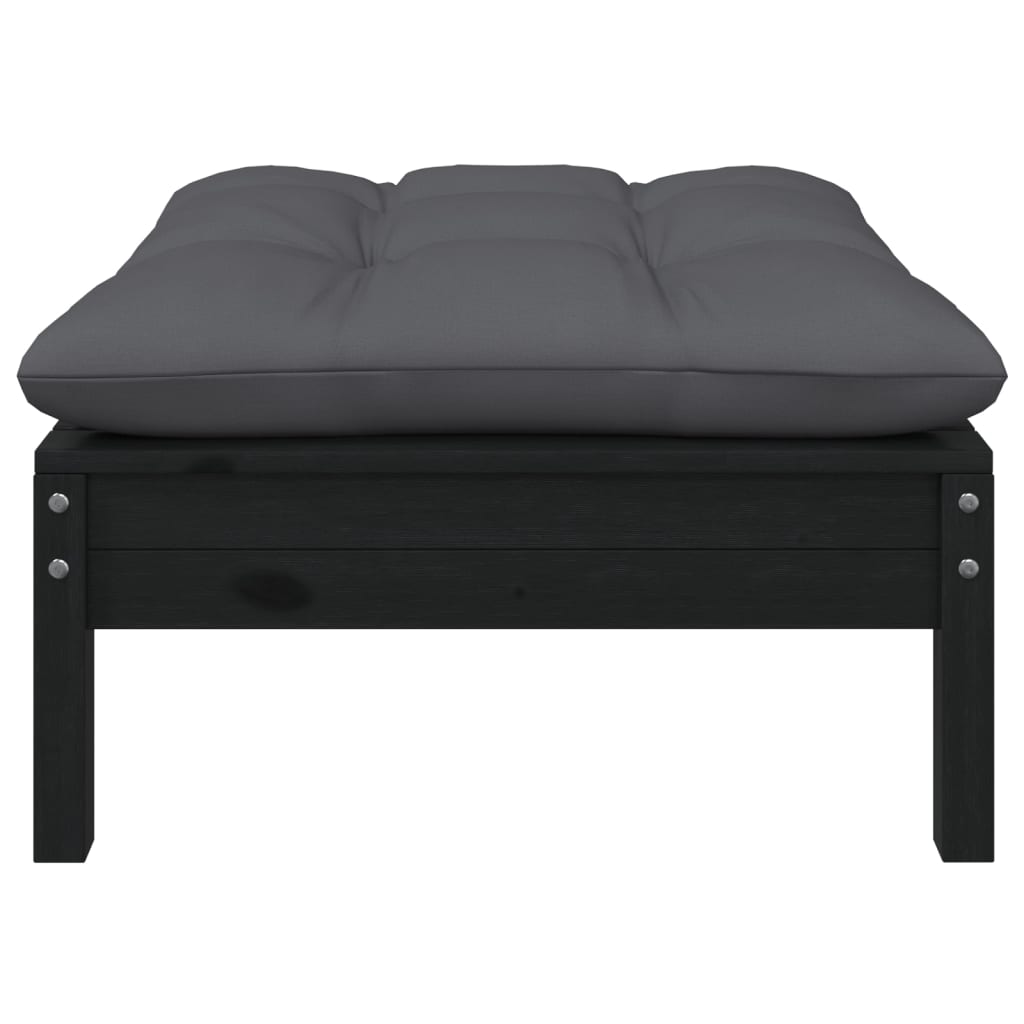 Tuinvoetenbank met antracietkleurig kussen grenenhout wit is nu te koop bij PeponiXL, paradijselijk wonen!