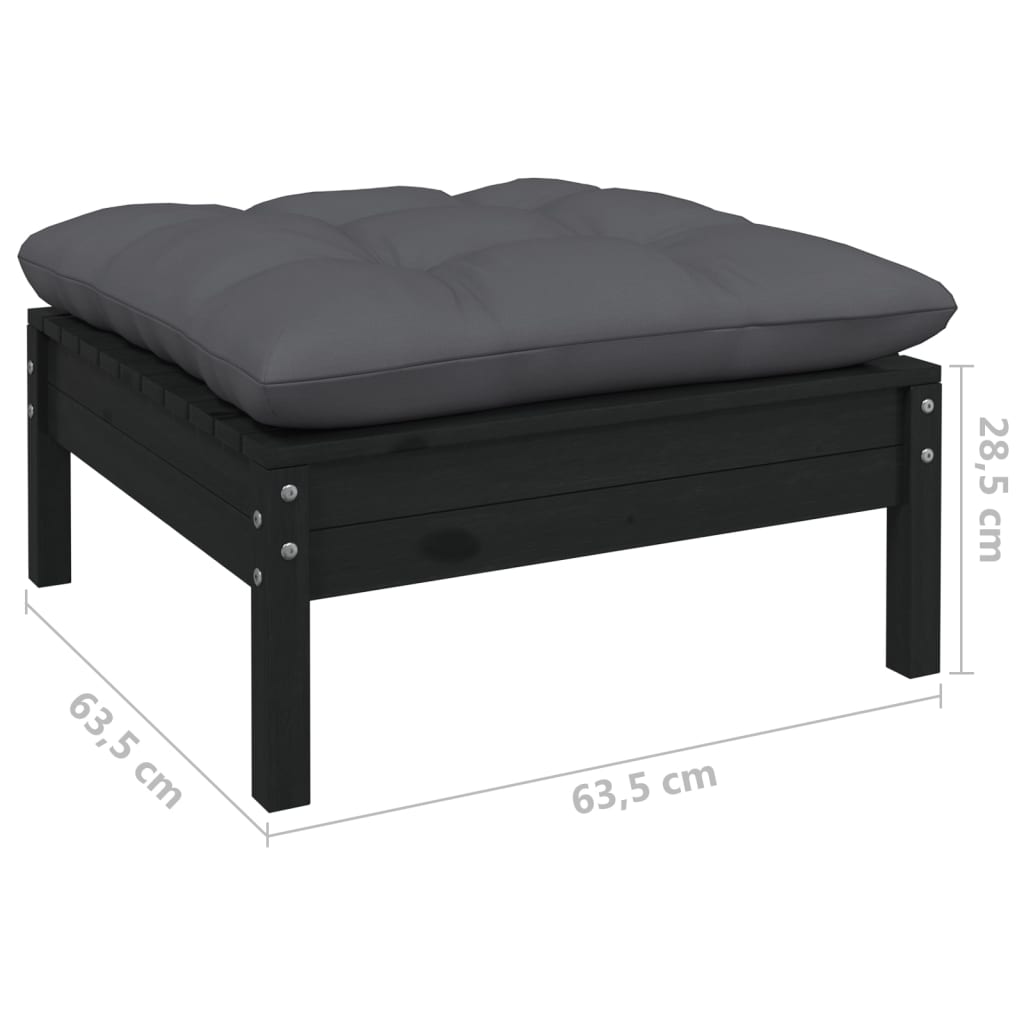 Tuinvoetenbank met antracietkleurig kussen grenenhout wit is nu te koop bij PeponiXL, paradijselijk wonen!