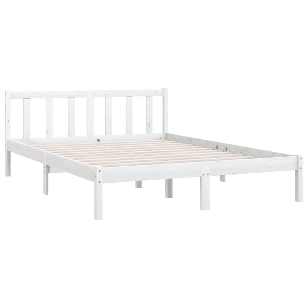 Bedframe massief grenenhout wit 135x190 cm 4FT6 Double is nu te koop bij PeponiXL, paradijselijk wonen!