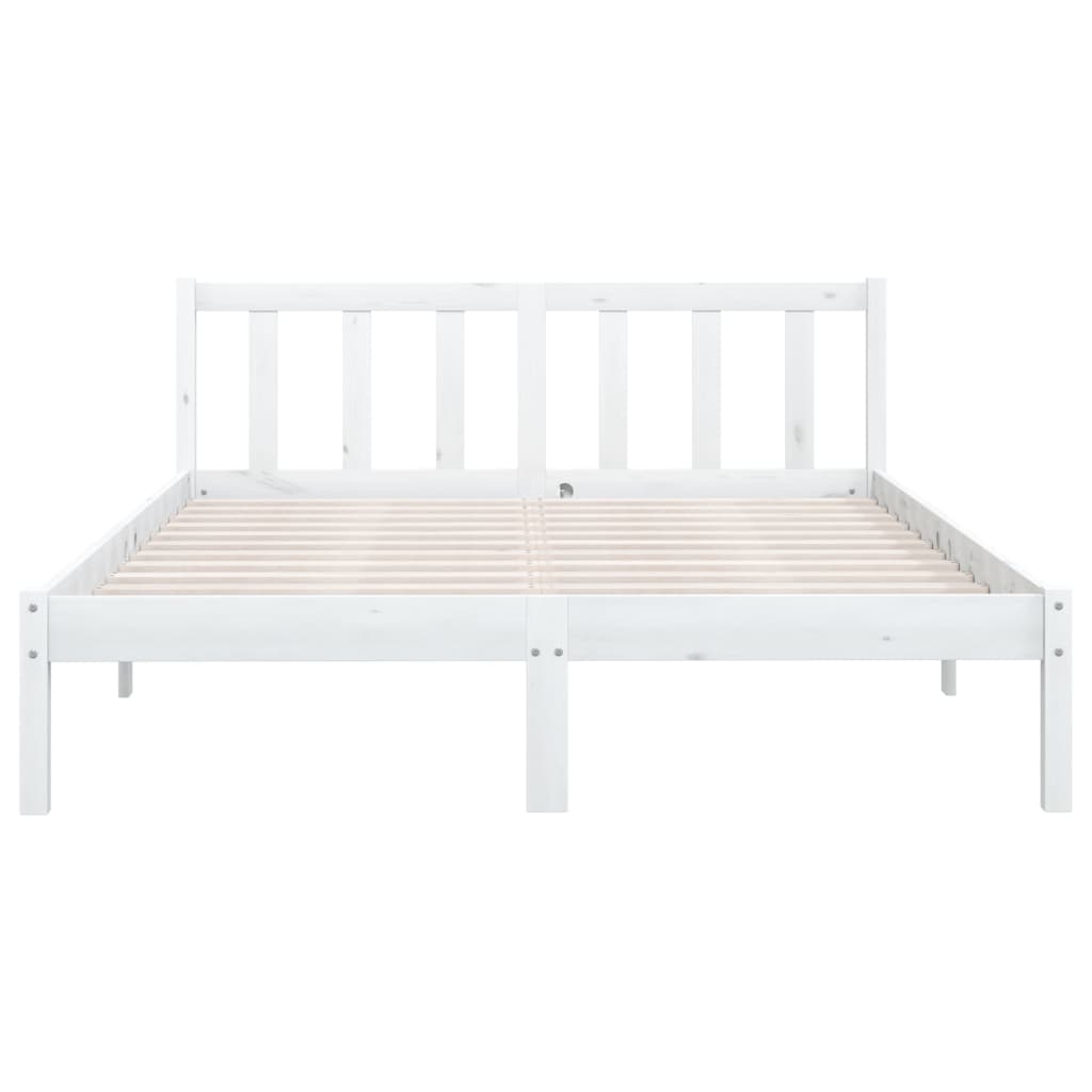 Bedframe massief grenenhout wit 135x190 cm 4FT6 Double is nu te koop bij PeponiXL, paradijselijk wonen!