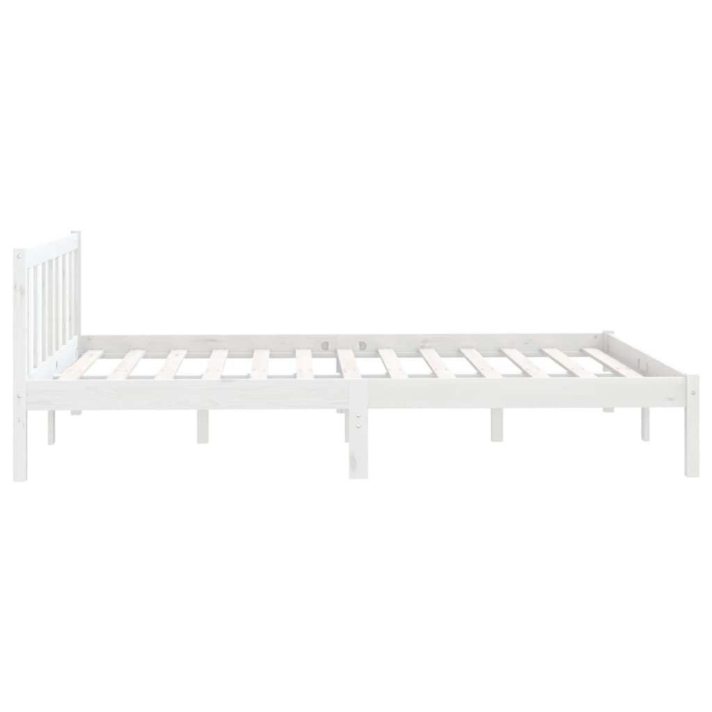 Bedframe massief grenenhout wit 135x190 cm 4FT6 Double is nu te koop bij PeponiXL, paradijselijk wonen!