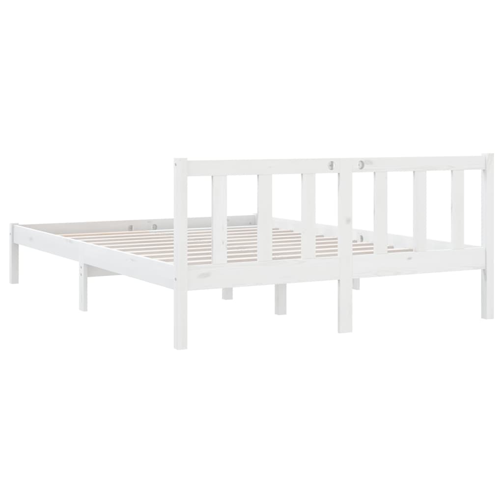 Bedframe massief grenenhout wit 135x190 cm 4FT6 Double is nu te koop bij PeponiXL, paradijselijk wonen!
