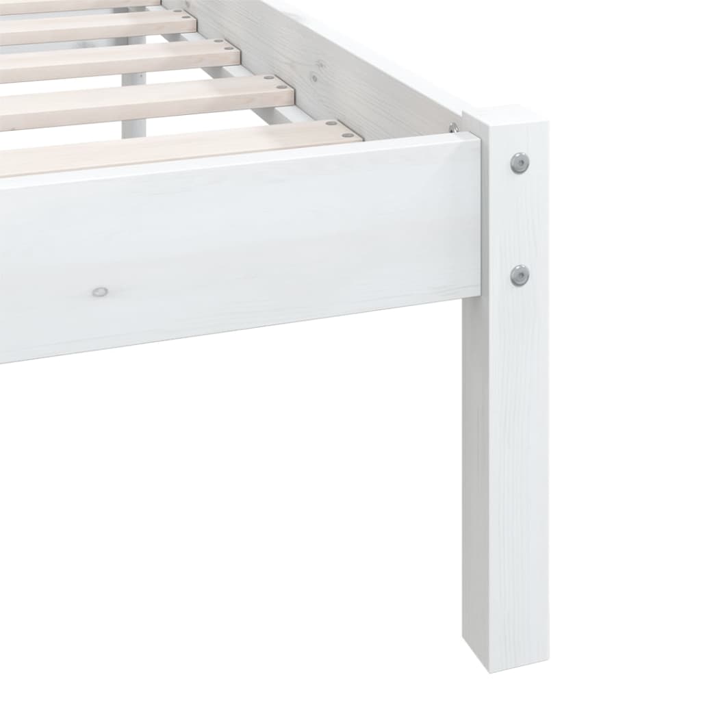 Bedframe massief grenenhout wit 135x190 cm 4FT6 Double is nu te koop bij PeponiXL, paradijselijk wonen!