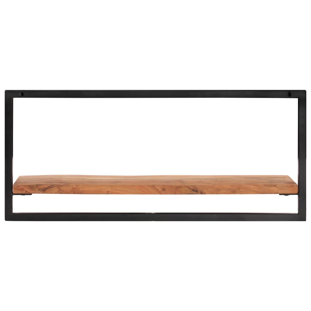 Wandschappen 2 st 80x25x35 cm massief acaciahout en staal is nu te koop bij PeponiXL, paradijselijk wonen!