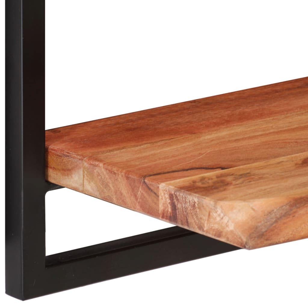 Wandschappen 2 st 80x25x35 cm massief acaciahout en staal is nu te koop bij PeponiXL, paradijselijk wonen!