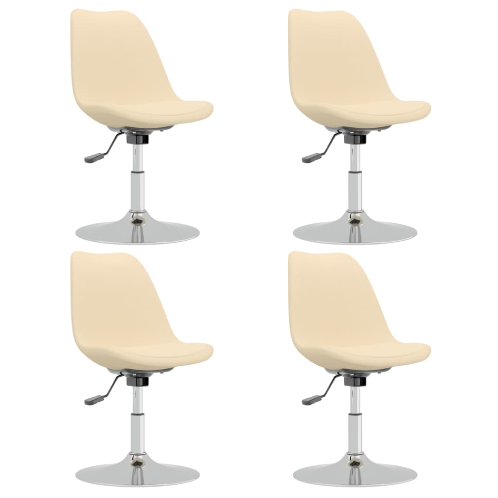 Eetkamerstoelen 4 st draaibaar stof crèmekleurig is nu te koop bij PeponiXL, paradijselijk wonen!