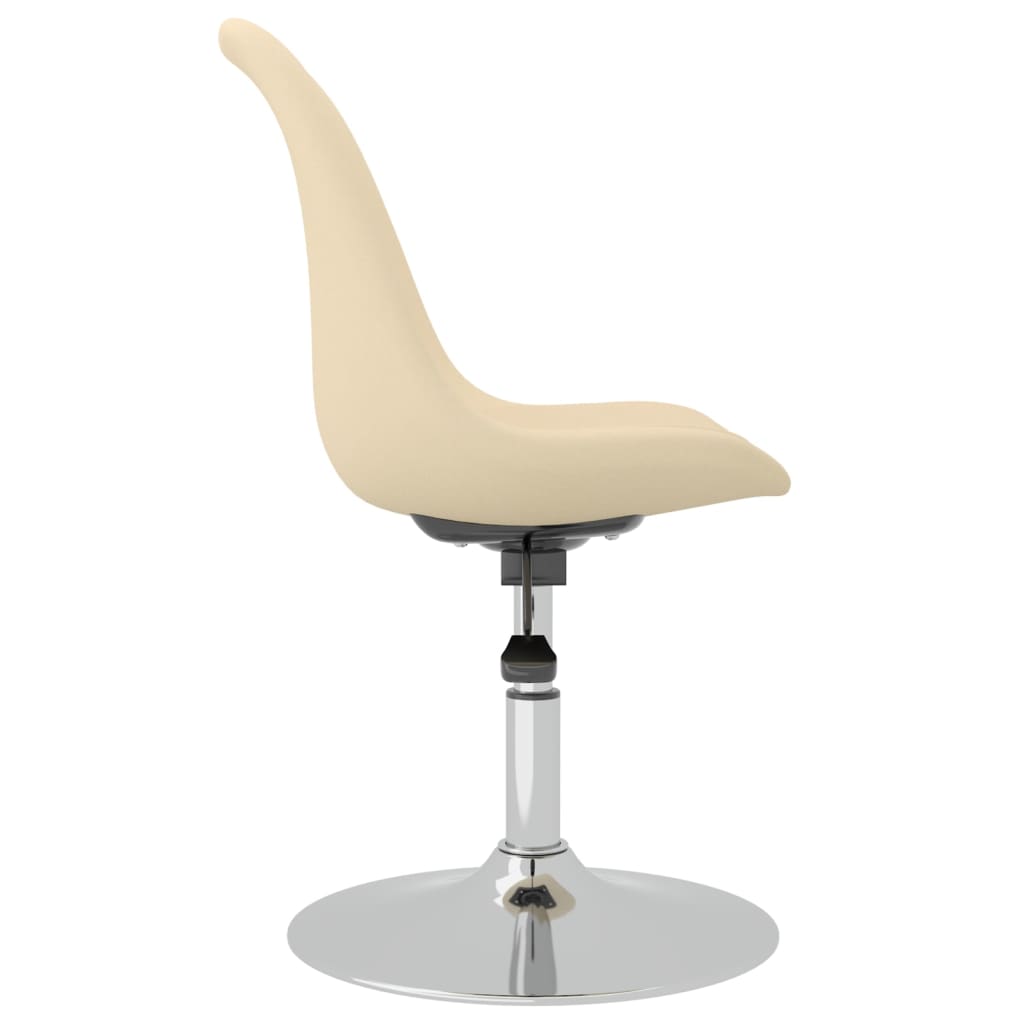 Eetkamerstoelen 4 st draaibaar stof crèmekleurig is nu te koop bij PeponiXL, paradijselijk wonen!