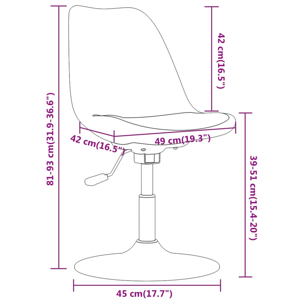 Eetkamerstoelen 4 st draaibaar stof crèmekleurig is nu te koop bij PeponiXL, paradijselijk wonen!