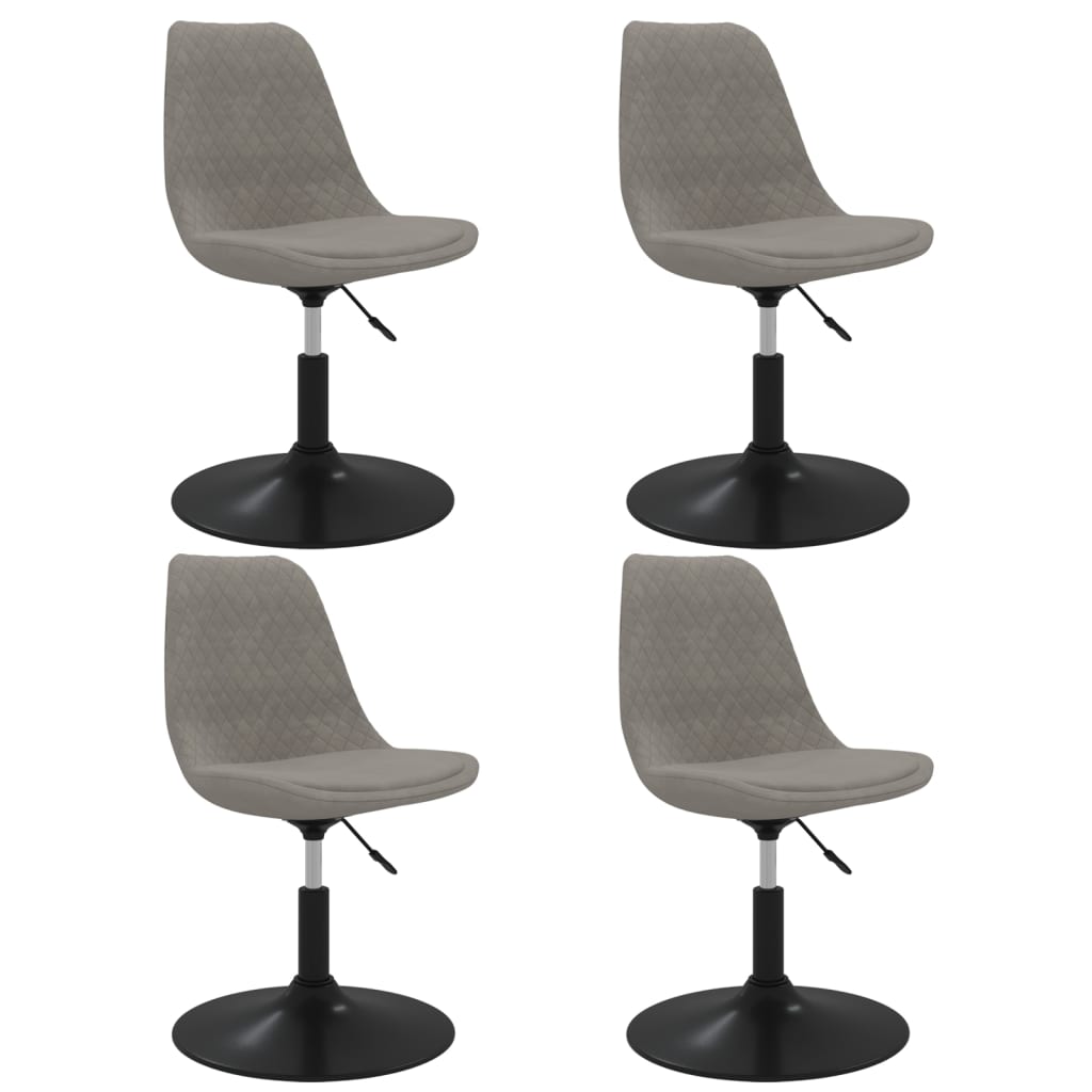 Eetkamerstoelen draaibaar 4 st fluweel lichtgrijs is nu te koop bij PeponiXL, paradijselijk wonen!