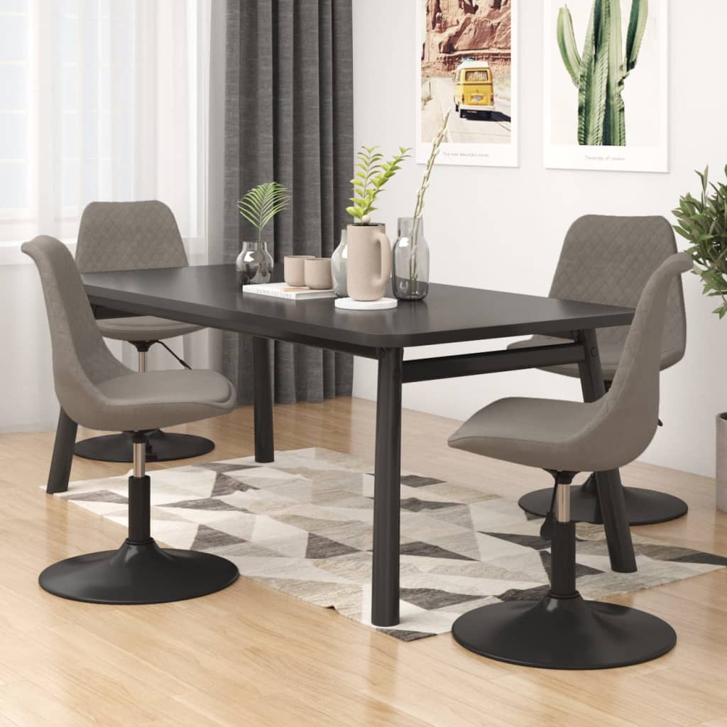 Eetkamerstoelen draaibaar 4 st fluweel lichtgrijs is nu te koop bij PeponiXL, paradijselijk wonen!