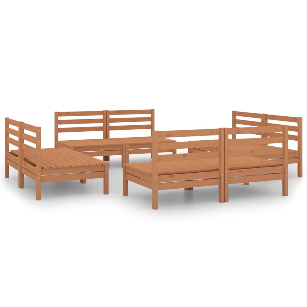 8-delige Loungeset massief grenenhout honingbruin is nu te koop bij PeponiXL, paradijselijk wonen!