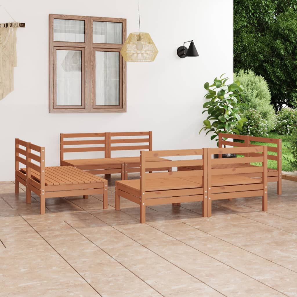 8-delige Loungeset massief grenenhout honingbruin is nu te koop bij PeponiXL, paradijselijk wonen!