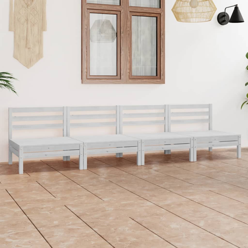 4-delige Loungeset massief grenenhout wit is nu te koop bij PeponiXL, paradijselijk wonen!