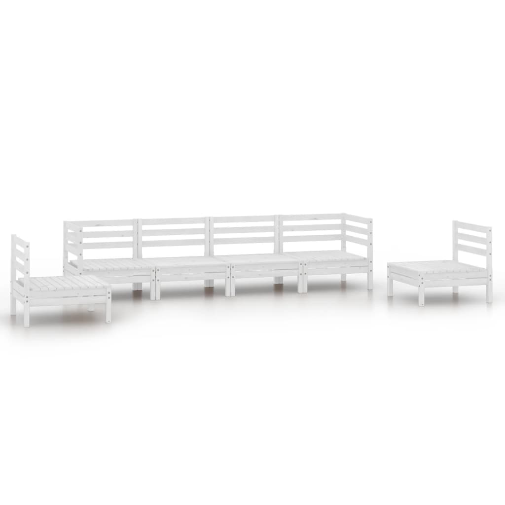 6-delige Loungeset massief grenenhout wit is nu te koop bij PeponiXL, paradijselijk wonen!