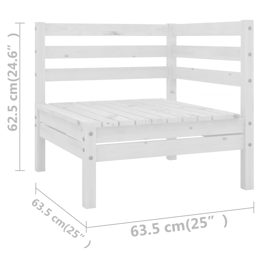 6-delige Loungeset massief grenenhout wit is nu te koop bij PeponiXL, paradijselijk wonen!