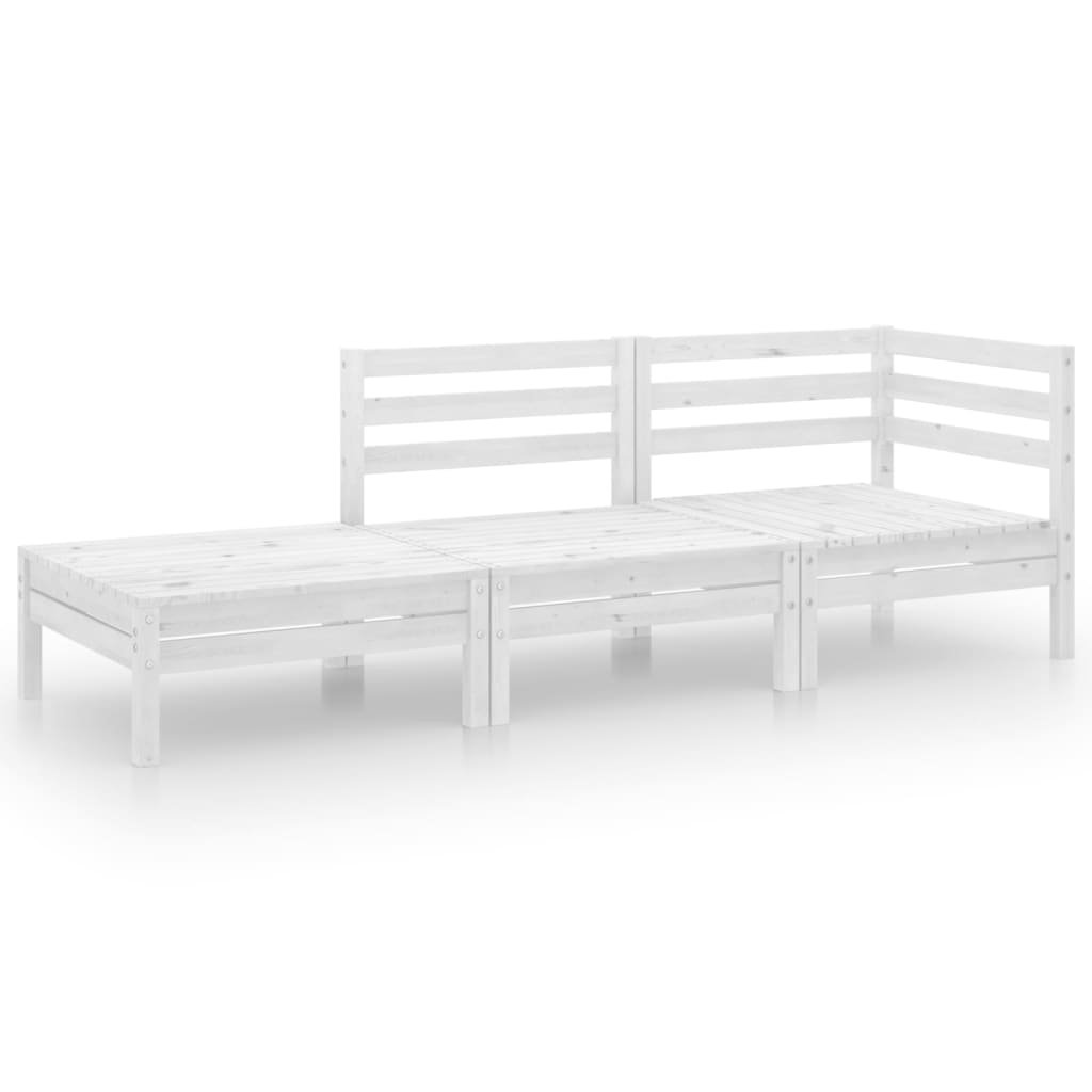 3-delige Loungeset massief grenenhout wit is nu te koop bij PeponiXL, paradijselijk wonen!