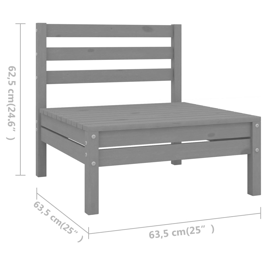 4-delige Loungeset massief grenenhout grijs is nu te koop bij PeponiXL, paradijselijk wonen!