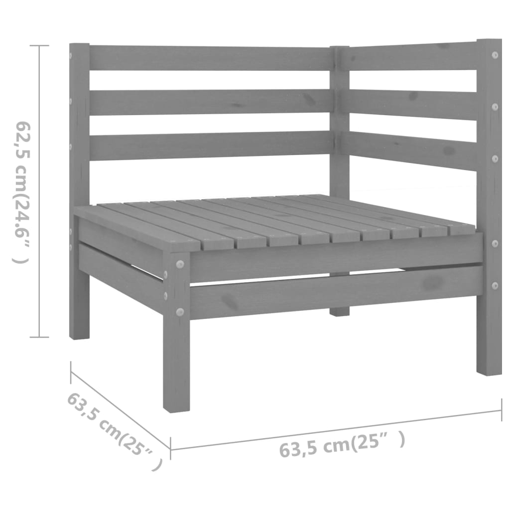 4-delige Loungeset massief grenenhout grijs is nu te koop bij PeponiXL, paradijselijk wonen!