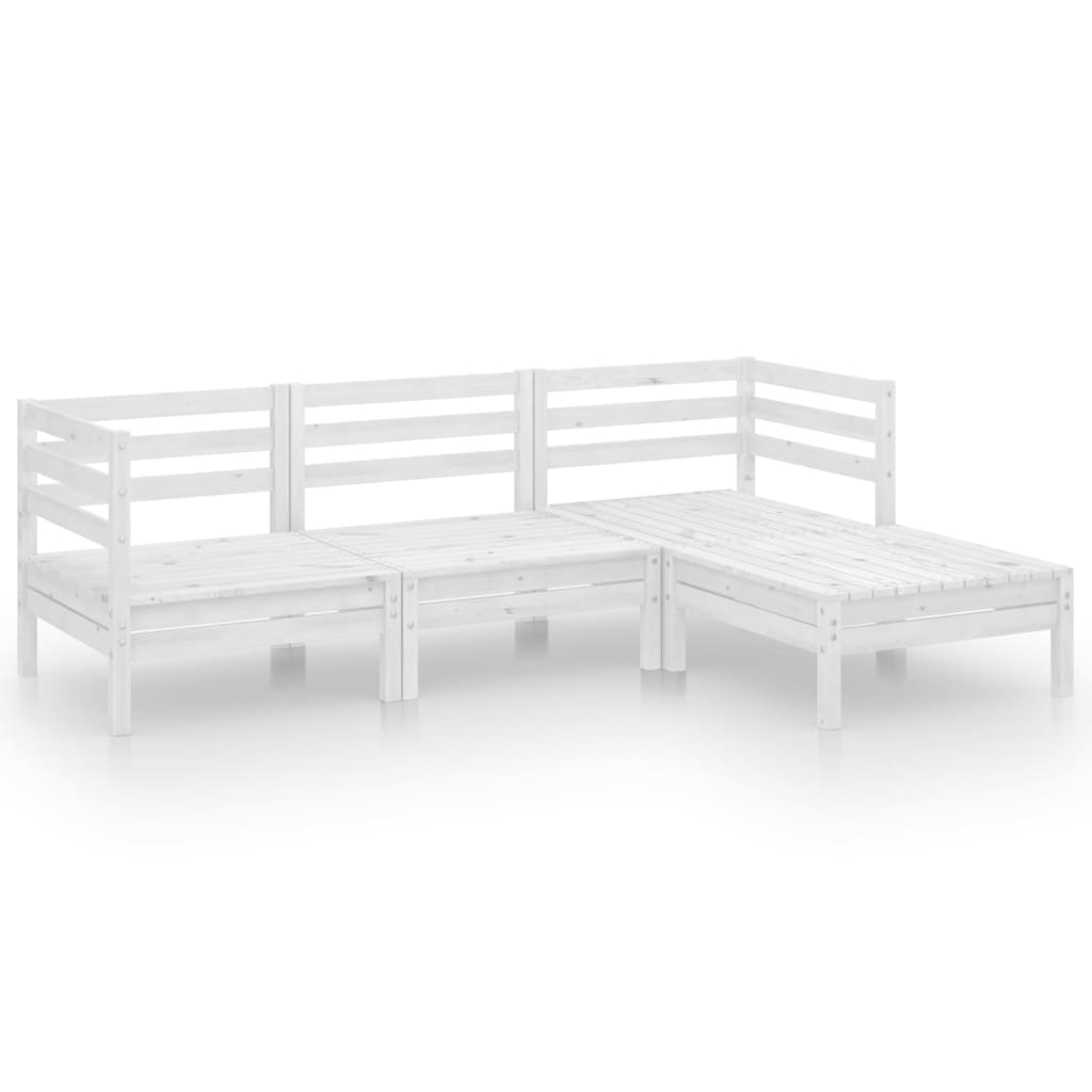 4-delige Loungeset massief grenenhout wit is nu te koop bij PeponiXL, paradijselijk wonen!